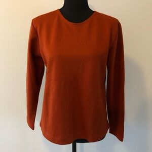 Women's Vintage Jasmine Rust Orange Long Sleeve Casual Sweater Top size S